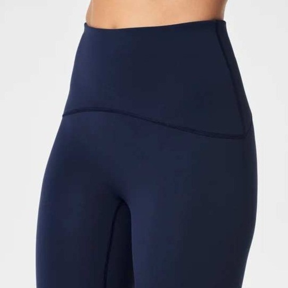 SPANX Women L Booty Boost 7/8 Active Leggings Blue Grey FlexAppeal High Waist - Picture 8 of 9
